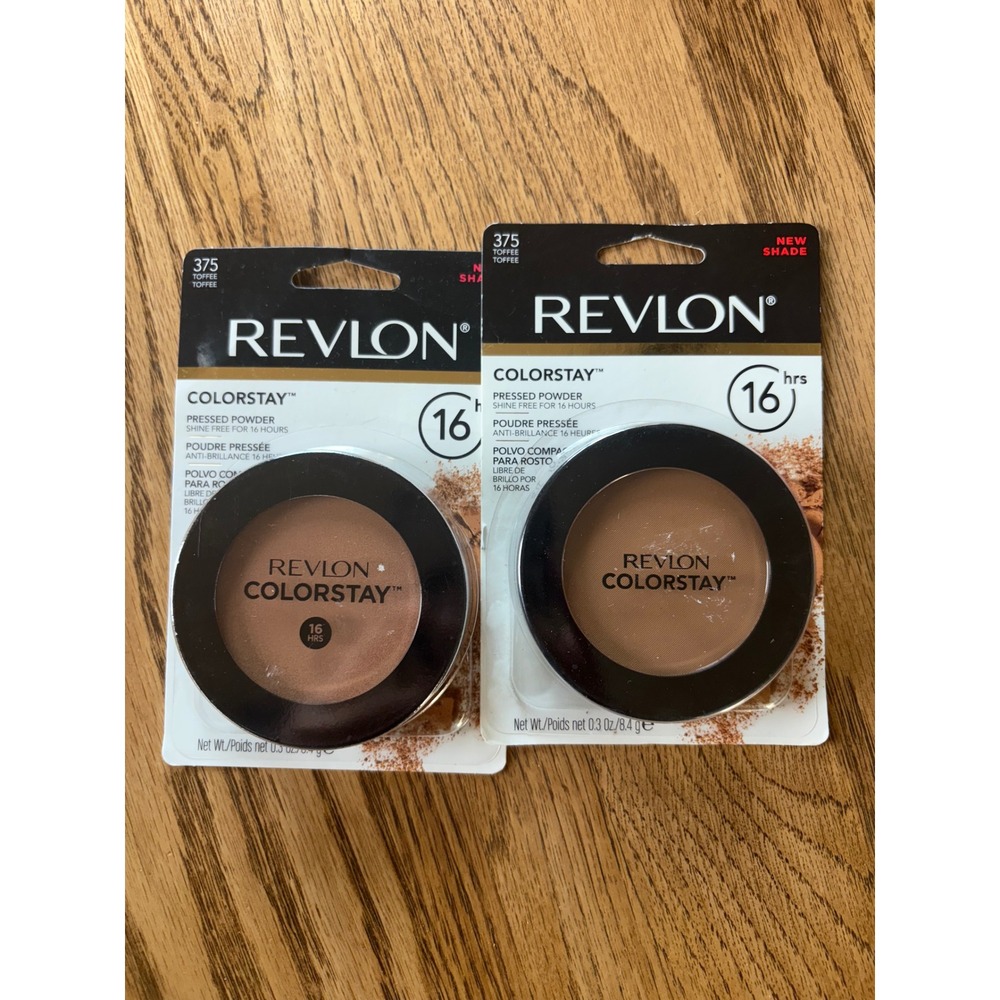 Lot of 2 Revlon ColorStay Pressed Powder 375 Toffee Shine Free 16 Hour 0.3oz NEW